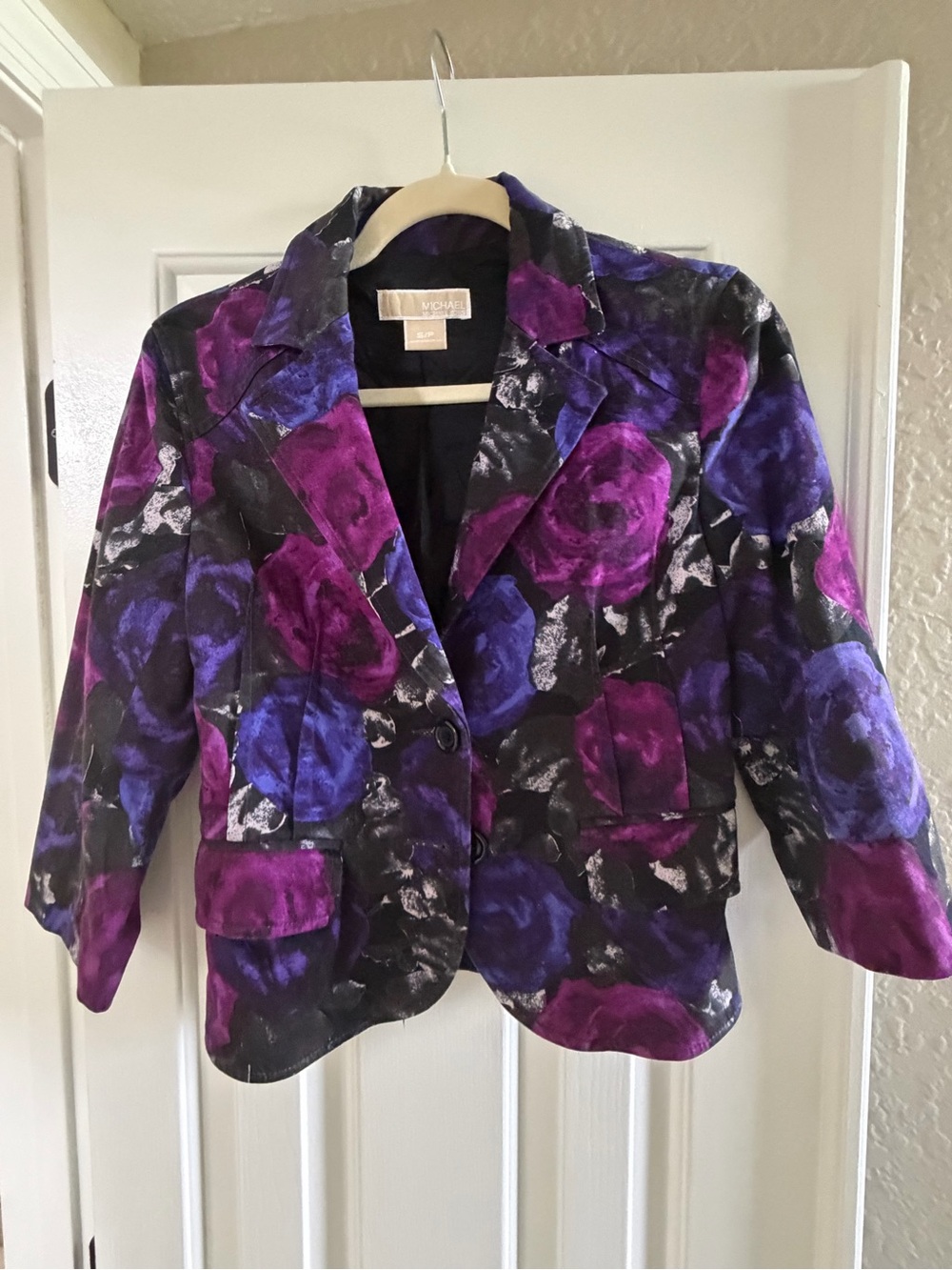 Michael Kors Purple & Blue Floral Print Blazer